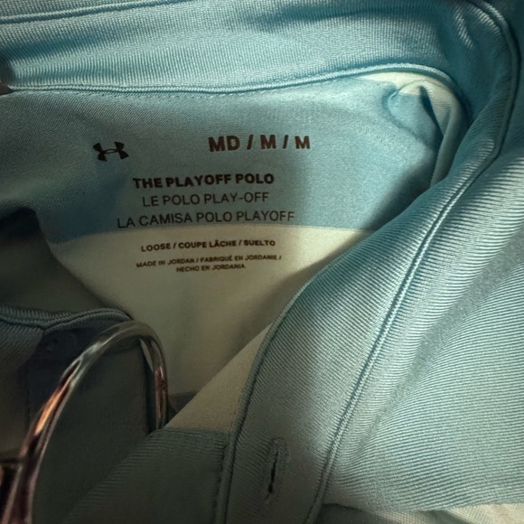 Under Armour Blue Striped Polo Shirt - Picture 2 of 6